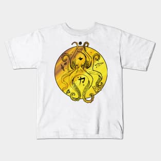 Gold Crown Octopus Kids T-Shirt